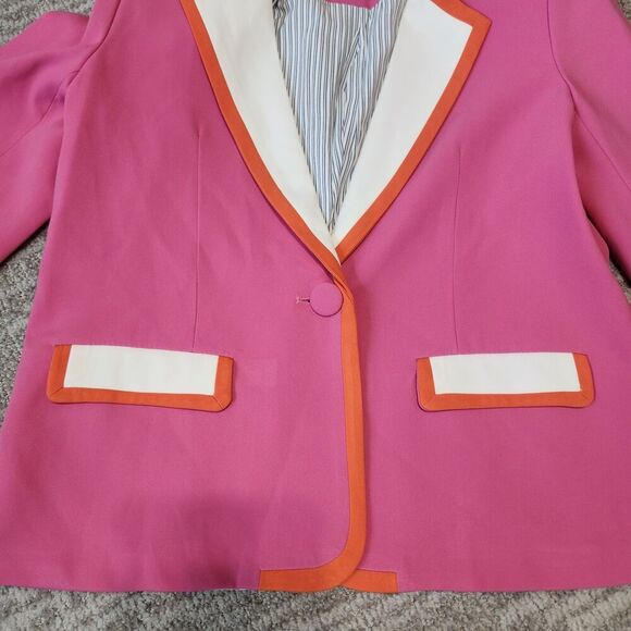 Maeve by Anthropology women's color block blazer jacket pink size M - Picture 5 of 11